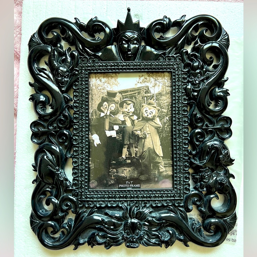 Disney Villains Sculpted Glass Black Frame,Disney parks exclusive-MINT condition